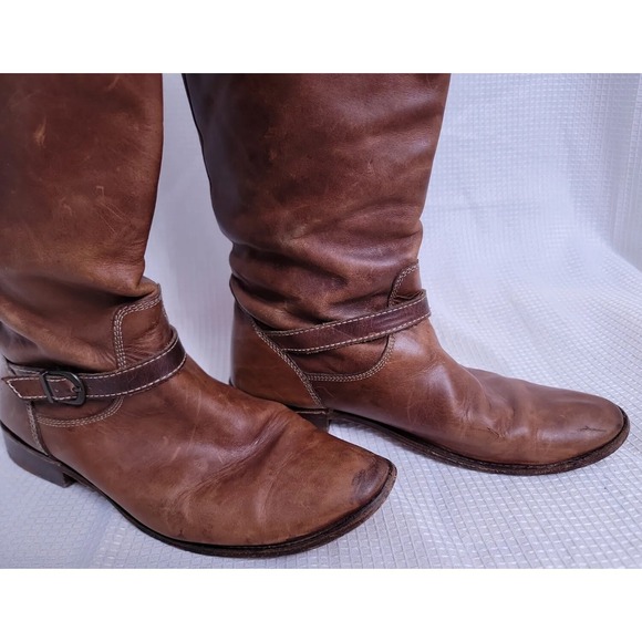 FRYE Shirley 77745 Brown Leather Equestrian Riding Boots Women's 7.5 - Picture 7 of 12